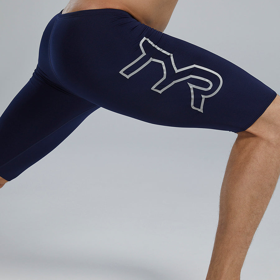 TYR Durafast Elite® Large Logo Jammer Swimsuit - Navy