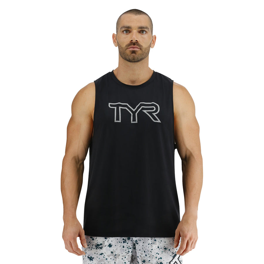 TYR Black ClimaDry™ Big Logo Tech Tank