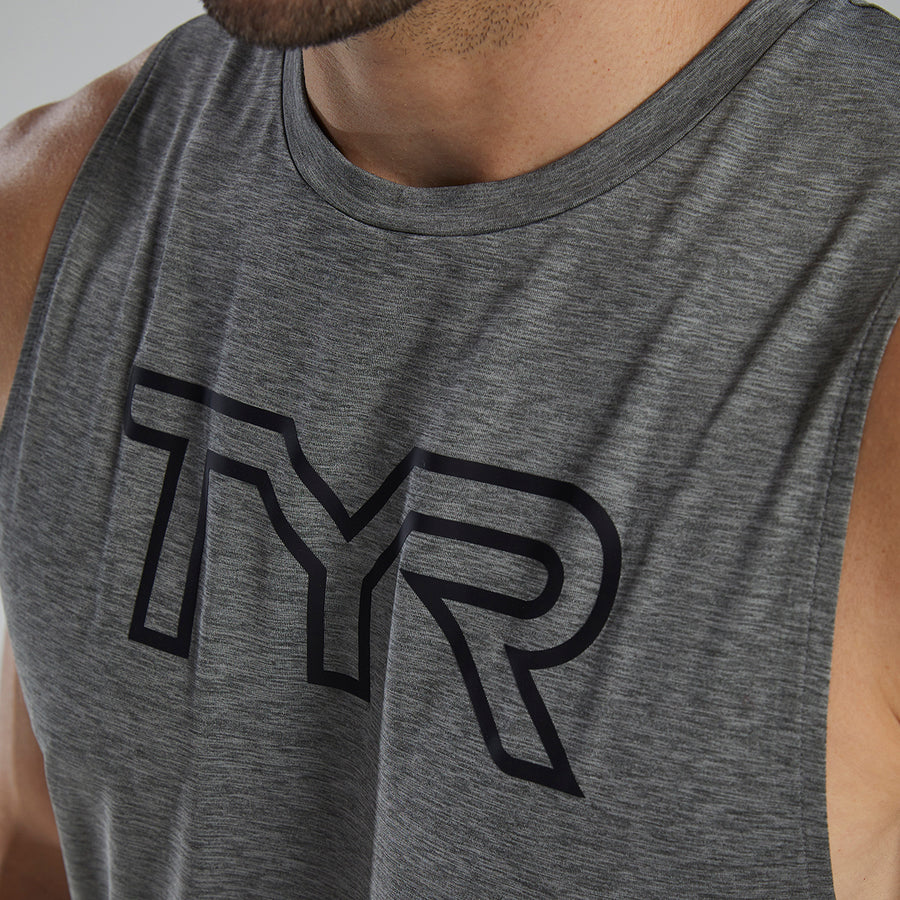 TYR Grey ClimaDry™ Big Logo Tech Tank