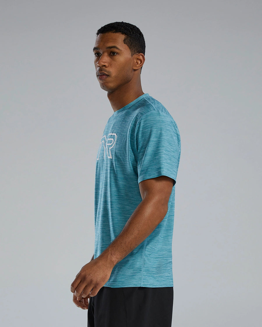 TYR Airtec™ Men's Big Logo Tee - Delpine BLue Heather