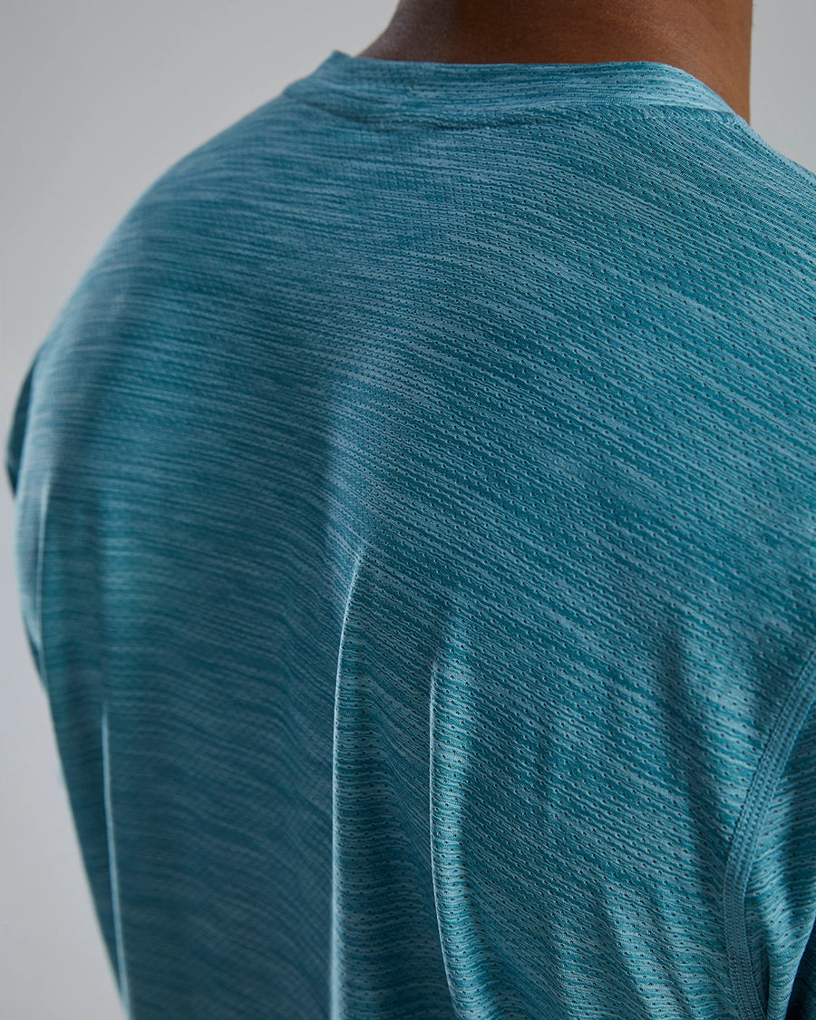 TYR Airtec™ Men's Big Logo Tee - Delpine BLue Heather