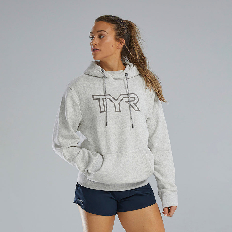 TYR UltraSoft Big Logo Tech Hoodie - Ash Heather