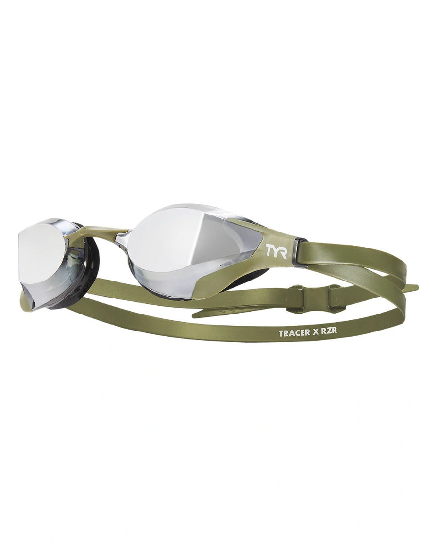 TYR Tracer-X RZR Racing Mirrored Adult Goggles - Smoke Green