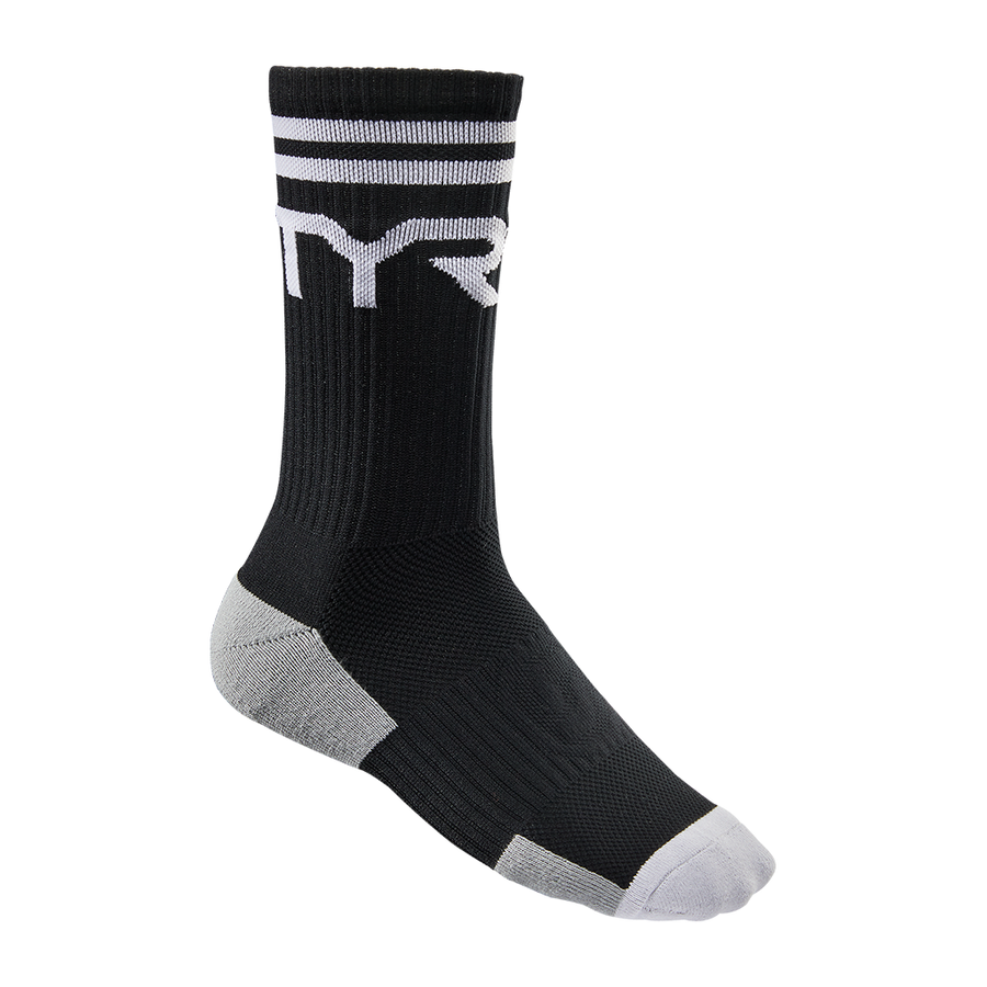 TYR Crew Socks - Black/White