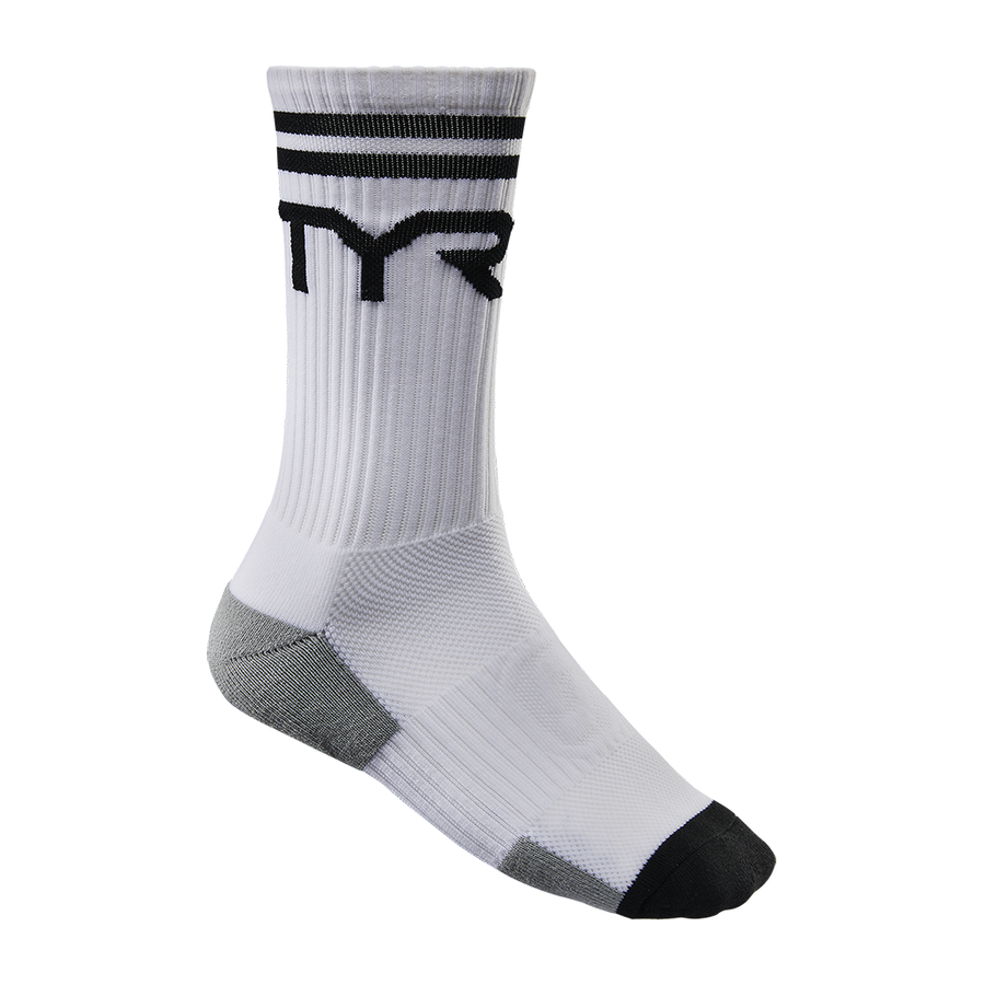 TYR Crew Socks - White//Black