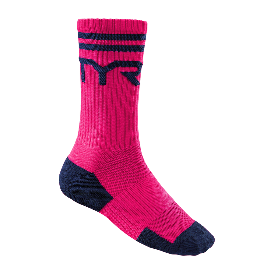 TYR Crew Socks - Pink/Navy