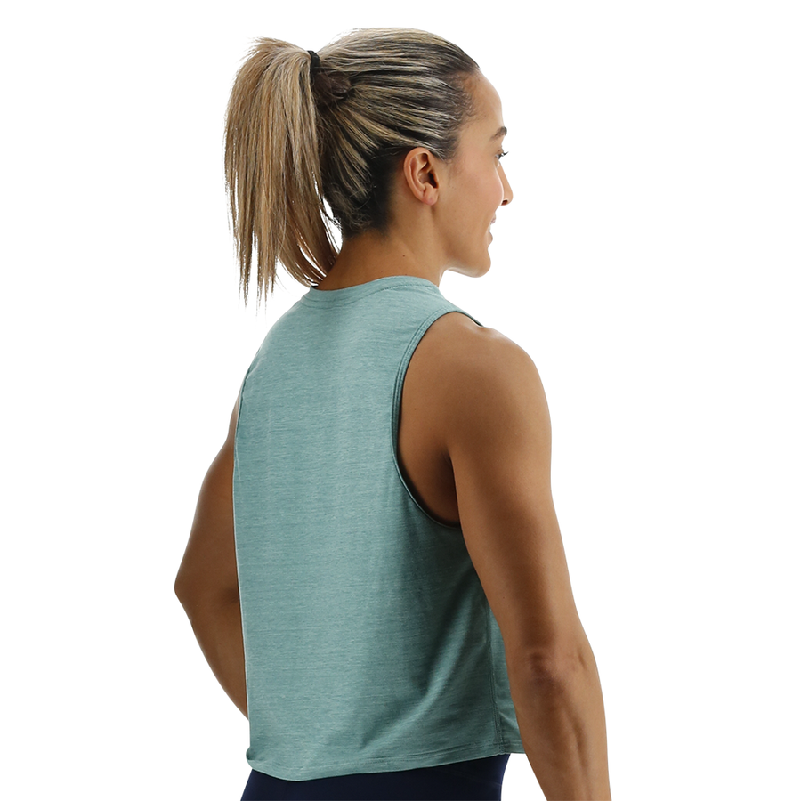 TYR ClimaDry™ Women's Cropped Tech Tank - North Atlantic Heather