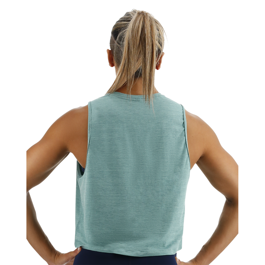 TYR ClimaDry™ Women's Cropped Tech Tank - North Atlantic Heather