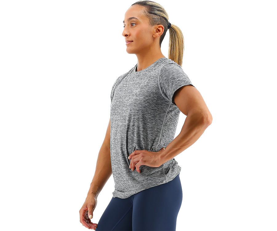 TYR Active Womens Airtec Heather Grey Short Sleeve Tee