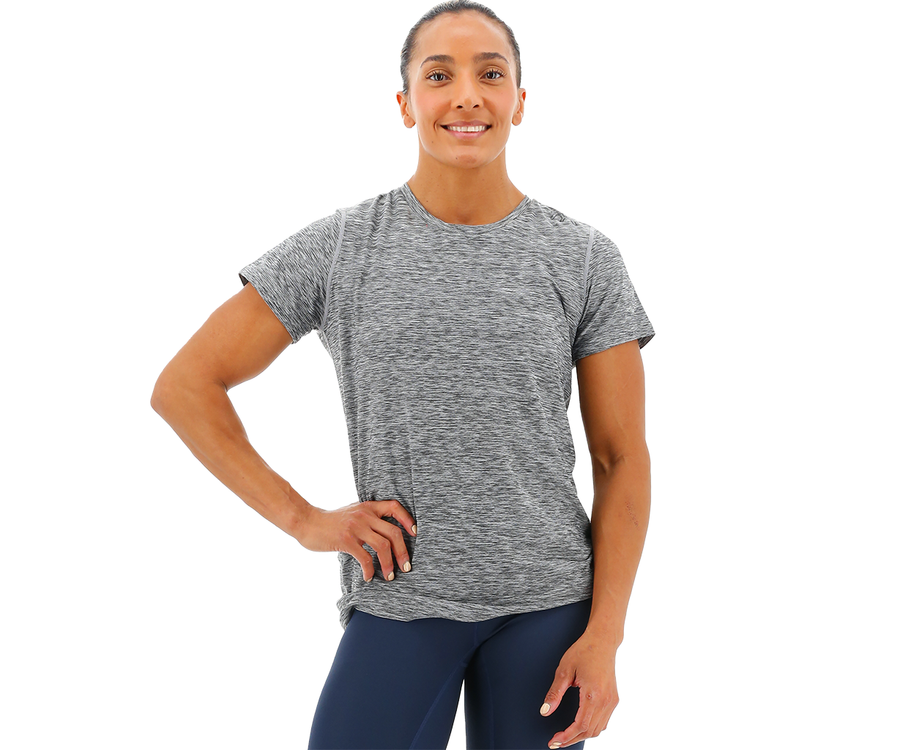 TYR Active Womens Airtec Heather Grey Short Sleeve Tee