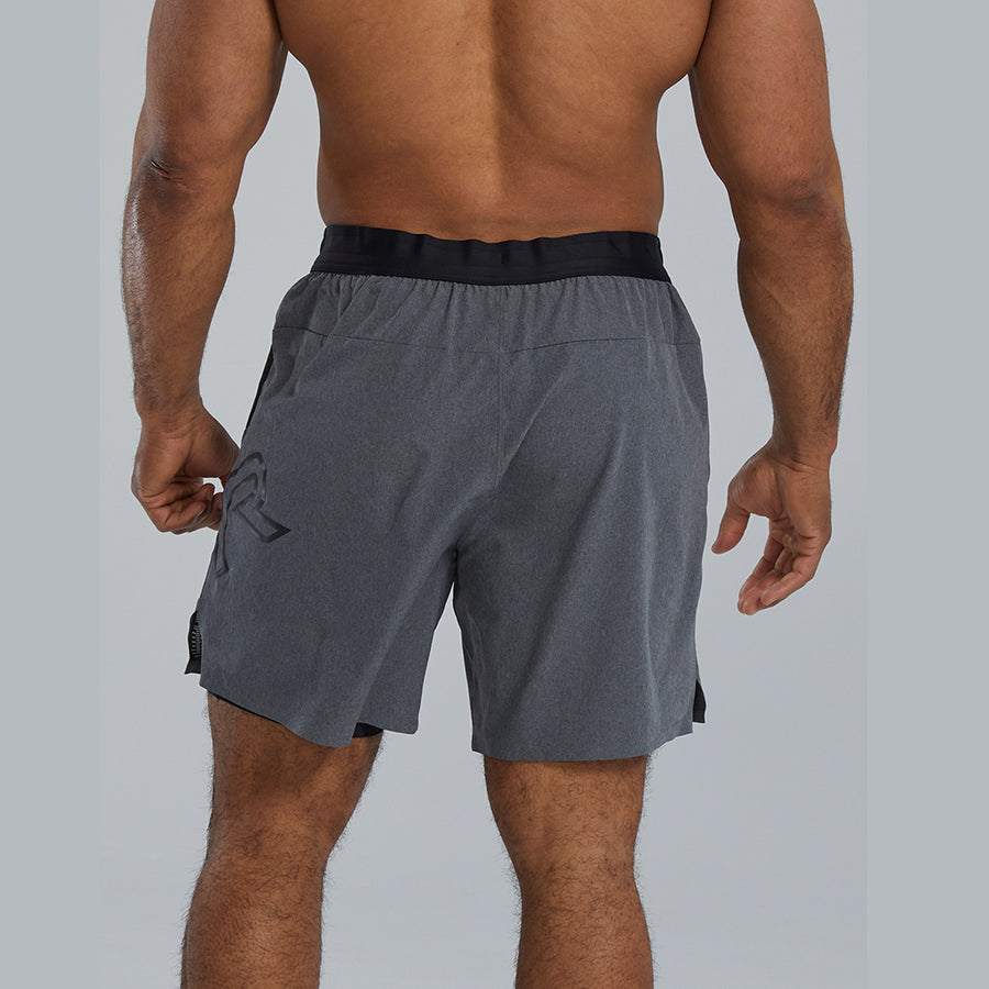 TYR Hydrosphere™ Men's Unlined 7" Unbroken Big Logo Shorts - Solid Charcoal