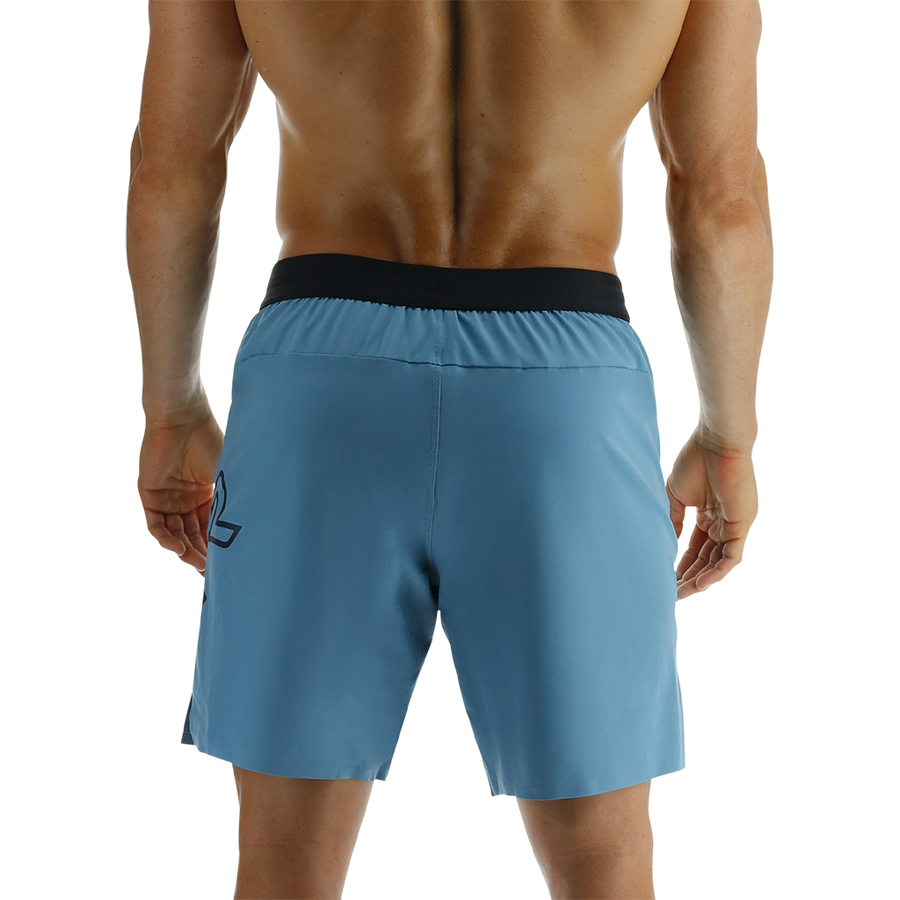 TYR Hydrosphere™ Men's Lined 7" Unbroken Big Logo Shorts - Solid Storm