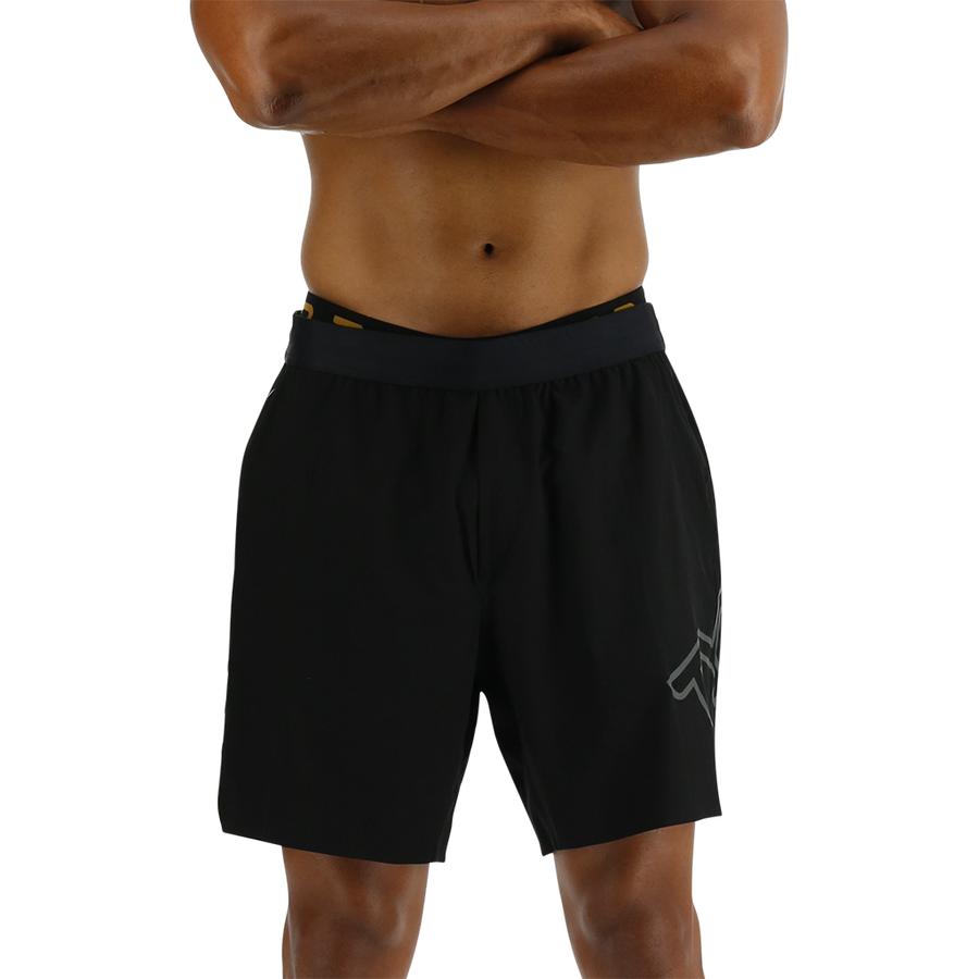 TYR Hydrosphere™ Men's Unlined 7" Unbroken Big Logo Shorts - Solid Black