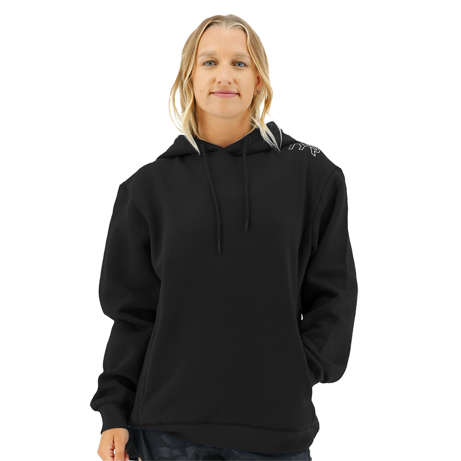 TYR Womens Outline Logo Hoodie Black/Silver