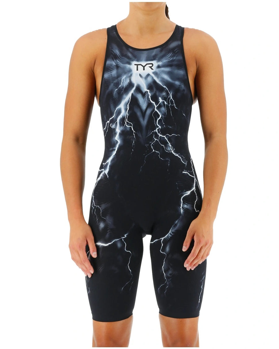TYR Venzo™ Oblivion Black Open Back Swimsuit